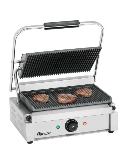 Grill contact Panini électrique 1R plaques rainurées | Bartscher A150674