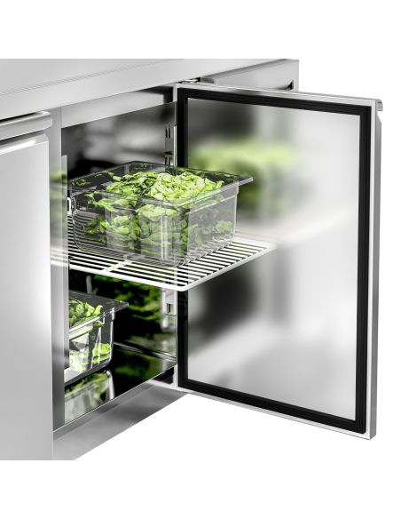 Table réfrigérée professionnelle 2 portes - Froid ventilé | GGM - KTS147ND