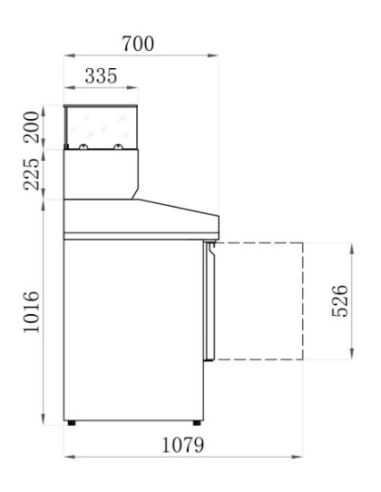 Table de préparation pizza 3 portes GN1/1 granit et vitrine GN 1/4 | Afi - AAPS903PZ