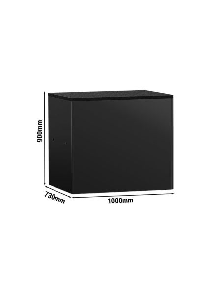 Comptoir-caisse MADRID - 1000 mm - Plateau de travail en marbre noir - Noir mat | GGM