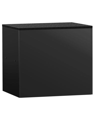 Comptoir-caisse MADRID - 1000 mm - Plateau de travail en marbre noir - Noir mat | GGM