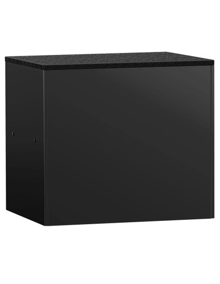 Comptoir-caisse MADRID - 1000 mm - Plateau de travail en marbre noir - Noir mat | GGM