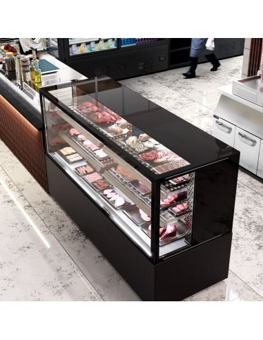 Vitrine réfrigérée pour boucherie MADRID - 1000 mm - 2 étagères | GGM