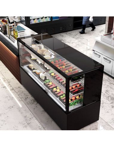 Vitrine réfrigérée pour boucherie MADRID - 1000 mm - 2 étagères | GGM