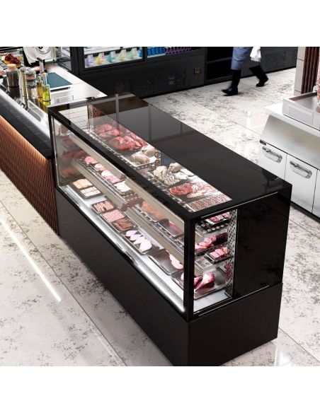 Vitrine réfrigérée pour boucherie MADRID - 1000 mm - 2 étagères | GGM