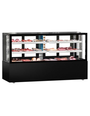 Vitrine réfrigérée pour boucherie MADRID - 2000 mm - 2 étagères | GGM