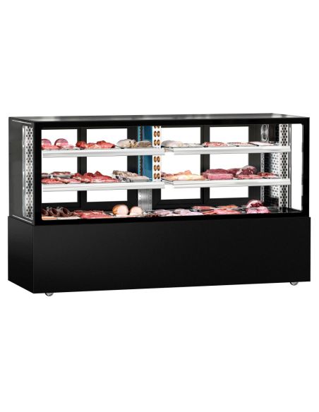 Vitrine réfrigérée pour boucherie MADRID - 2000 mm - 2 étagères | GGM