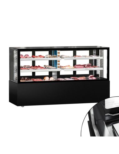Vitrine réfrigérée pour boucherie MADRID - 2000 mm - 2 étagères | GGM