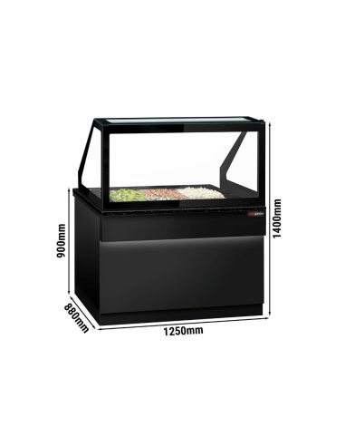 Saladette TORONTO - L1250 mm - Noire - 2 portes - 3x GN 1/1 - Prof.900