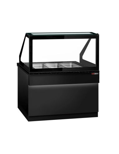 Saladette TORONTO - L1250 mm - Noire - 2 portes - 3x GN 1/1 - Prof.900