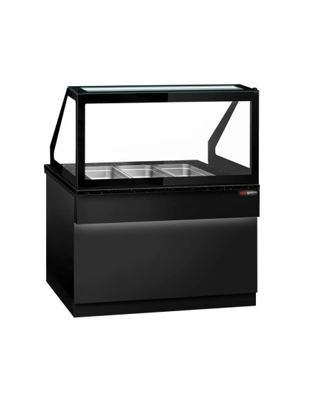 Saladette TORONTO - L1250 mm - Noire - 2 portes - 3x GN 1/1 - Prof.900