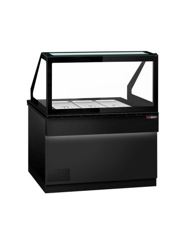 Saladette TORONTO - L1250 mm - Noire - 2 portes - 3x GN 1/1 - Prof.900