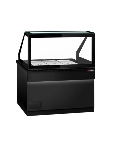 Saladette TORONTO - L1250 mm - Noire - 2 portes - 3x GN 1/1 - Prof.900