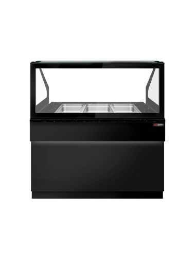 Saladette TORONTO - L1250 mm - Noire - 2 portes - 3x GN 1/1 - Prof.900