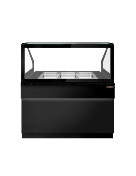 Saladette TORONTO - L1250 mm - Noire - 2 portes - 3x GN 1/1 - Prof.900