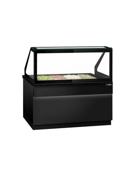 Saladette TORONTO - L1500 mm - Noire - 2 portes - 4x GN 1/1 - Prof.900