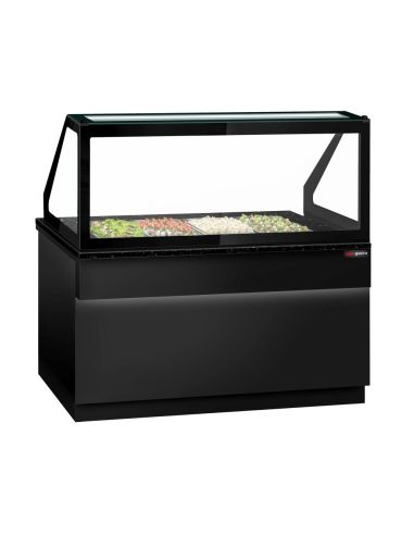 Saladette TORONTO - L1500 mm - Noire - 2 portes - 4x GN 1/1 - Prof.900