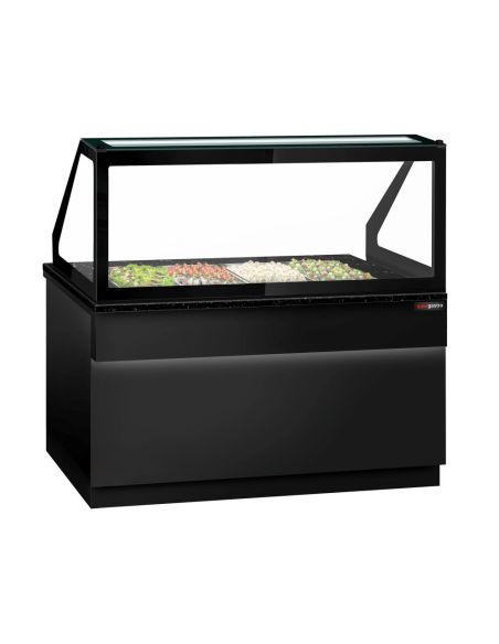 Saladette TORONTO - L1500 mm - Noire - 2 portes - 4x GN 1/1 - Prof.900