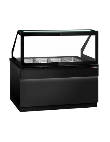 Saladette TORONTO - L1500 mm - Noire - 2 portes - 4x GN 1/1 - Prof.900