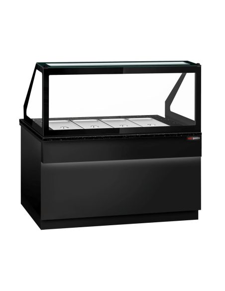 Saladette TORONTO - L1500 mm - Noire - 2 portes - 4x GN 1/1 - Prof.900