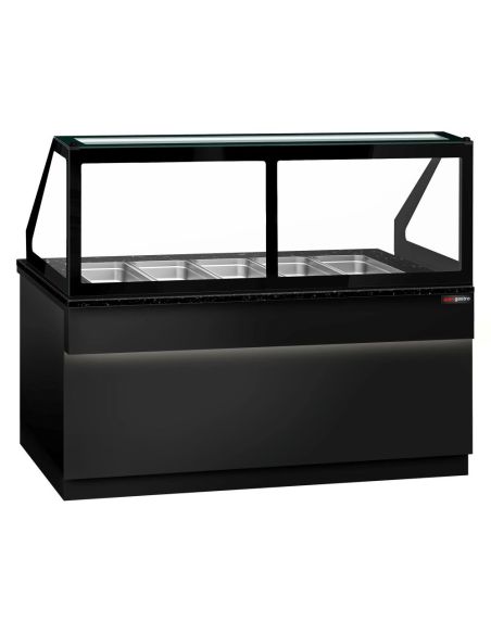 Saladette TORONTO - L2000 mm - Noire - 3 portes - 5x GN 1/1 - Prof.900