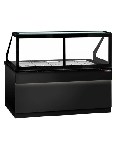 Saladette TORONTO - L2000 mm - Noire - 3 portes - 5x GN 1/1 - Prof.900