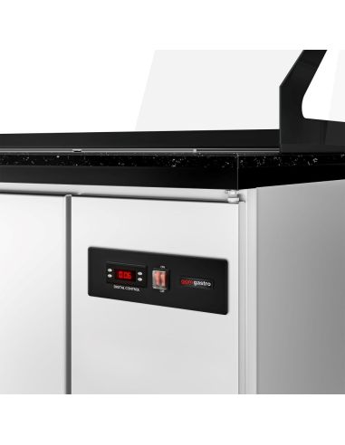 Saladette TORONTO - L2000 mm - Noire - 3 portes - 5x GN 1/1 - Prof.900