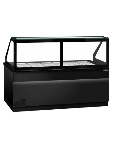 Saladette TORONTO - L2550 mm - Noire - 4 portes - 6x GN 1/1 - Prof.900
