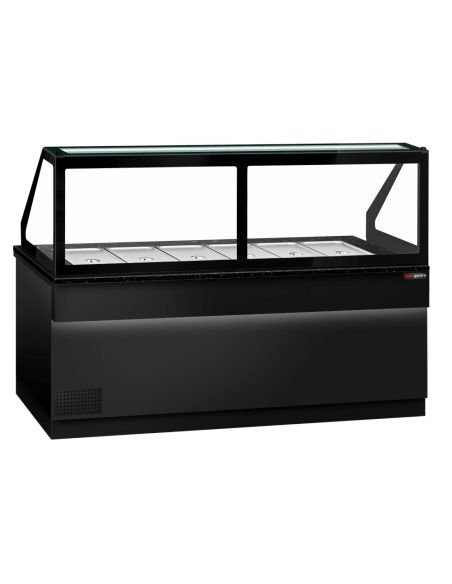 Saladette TORONTO - L2550 mm - Noire - 4 portes - 6x GN 1/1 - Prof.900