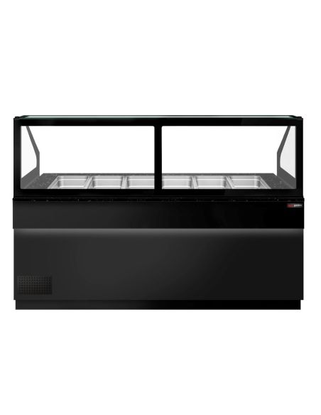 Saladette TORONTO - L2550 mm - Noire - 4 portes - 6x GN 1/1 - Prof.900