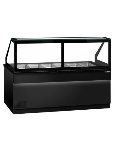 Saladette TORONTO - L2550 mm - Noire - 4 portes - 6x GN 1/1 - Prof.900