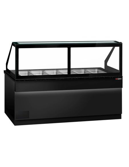 Saladette TORONTO - L2550 mm - Noire - 4 portes - 6x GN 1/1 - Prof.900
