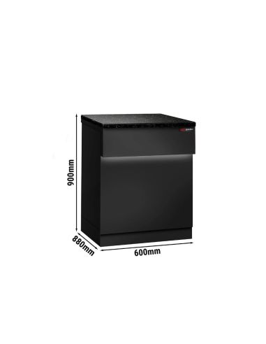 Comptoir caisse TORONTO - L600 mm - Plan de travail en granit Noir - P900