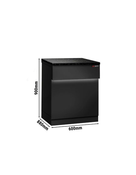 Comptoir caisse TORONTO - L600 mm - Plan de travail en granit Noir - P900