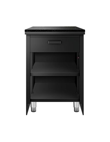 Comptoir caisse TORONTO - L600 mm - Plan de travail en granit Noir - P900