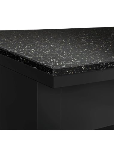 Comptoir caisse TORONTO - L600 mm - Plan de travail en granit Noir - P900