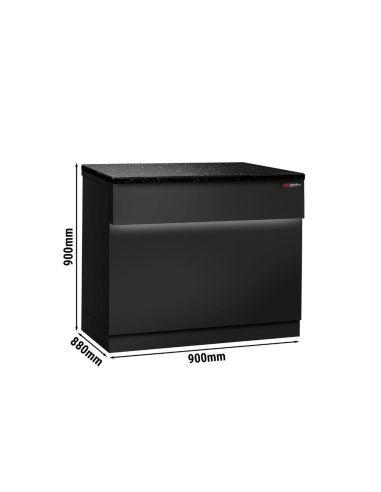 Comptoir caisse TORONTO - L900 mm - Plan de travail en granit Noir - P900