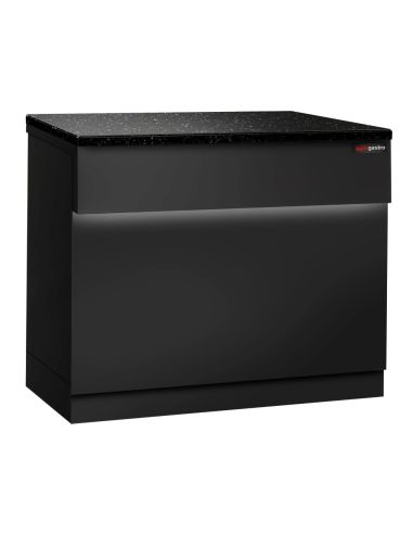 Comptoir caisse TORONTO - L900 mm - Plan de travail en granit Noir - P900