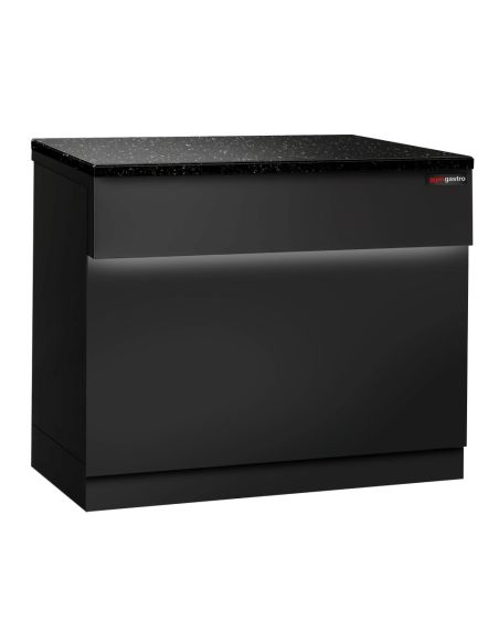 Comptoir caisse TORONTO - L900 mm - Plan de travail en granit Noir - P900