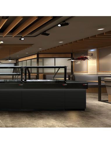Comptoir caisse TORONTO - L900 mm - Plan de travail en granit Noir - P900