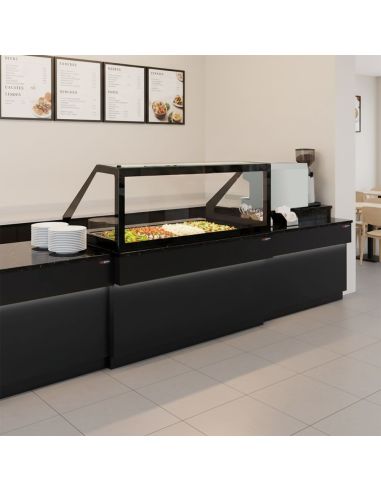 Comptoir caisse TORONTO - L600 mm - Plan de travail en granit Noir - P900