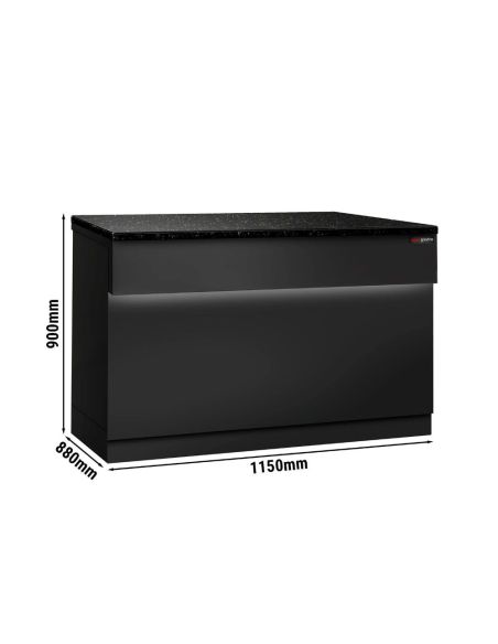 Comptoir caisse TORONTO - L1150 mm - Plan de travail en granit Noir - P900