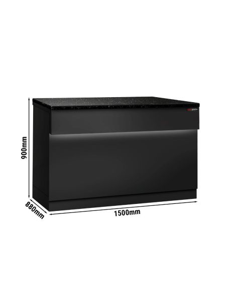 Comptoir caisse TORONTO - L1500 mm - Plan de travail en granit Noir - P900