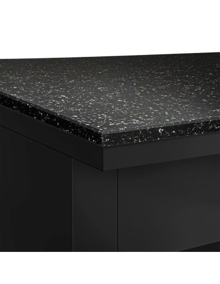 Comptoir caisse TORONTO - L1500 mm - Plan de travail en granit Noir - P900