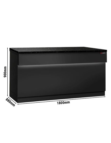 Comptoir caisse TORONTO - L1800 mm - Plan de travail en granit Noir - P900