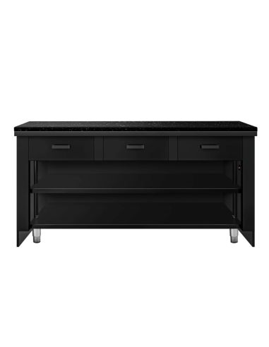 Comptoir caisse TORONTO - L1800 mm - Plan de travail en granit Noir - P900