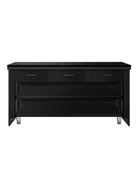 Comptoir caisse TORONTO - L1800 mm - Plan de travail en granit Noir - P900