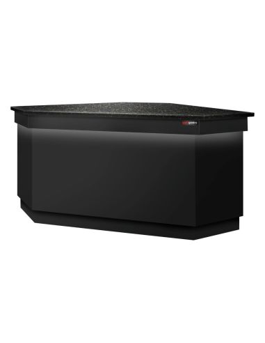 Comptoir caisse d' angle TORONTO - L1565 mm - Plan de travail en granit Noir - P900