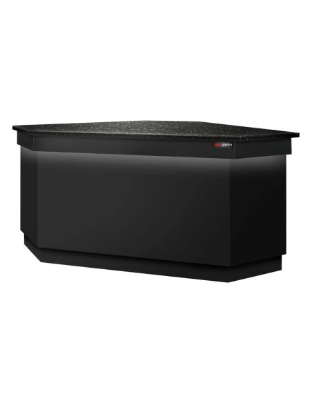 Comptoir caisse d' angle TORONTO - L1565 mm - Plan de travail en granit Noir - P900