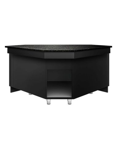 Comptoir caisse d' angle TORONTO - L1565 mm - Plan de travail en granit Noir - P900